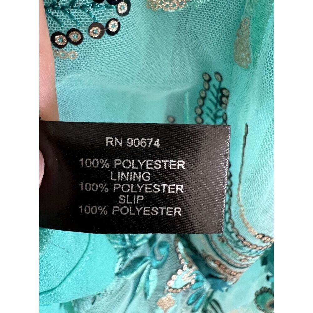 BOSTON PROPER SEXY SEQUIN/EMBROIDERED APPLIQUE BELL SLEEVE COCKTAIL DRESS 8 E19 - Picture 6 of 11